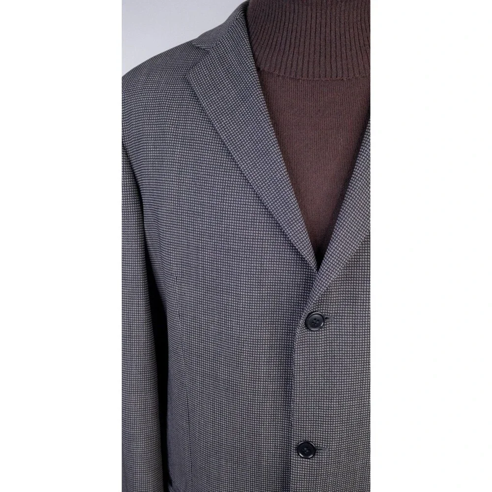 BOSS Hugo Boss Men 3 Button Blazer 44L Wool Gray Coat Jacket Blazer